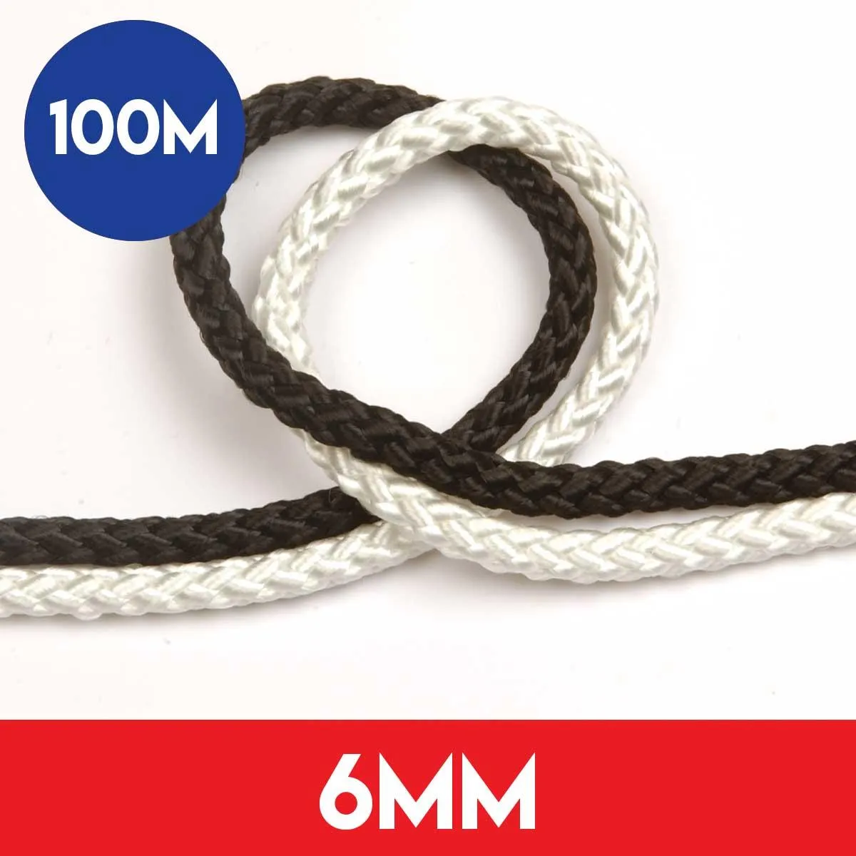 100m of 6mm 8 Plait Standard Polyester Rope