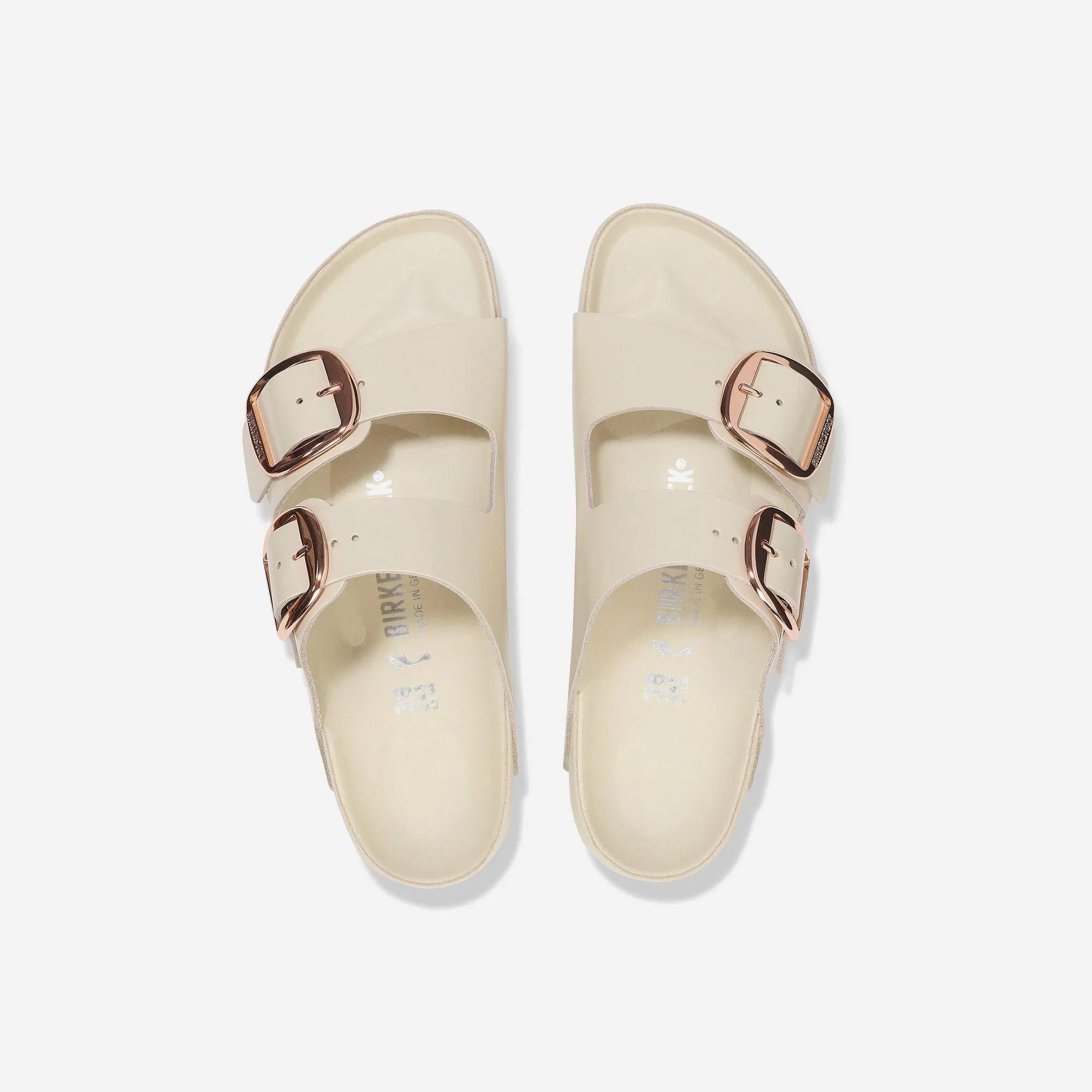 Birkenstock Arizona Big Buckle Natural Leather Patent Beige Beige/High-Shine Ecru