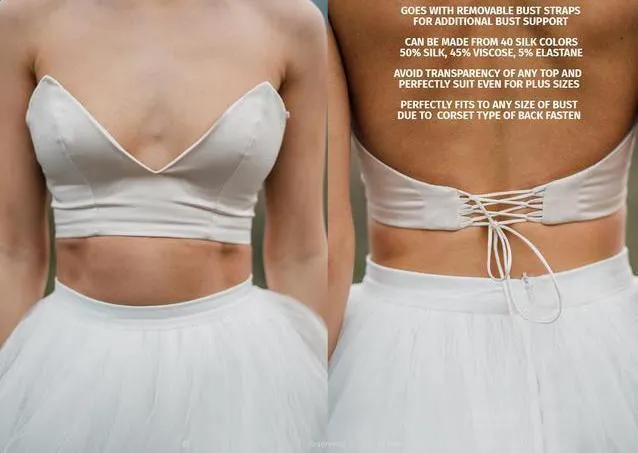 Boho A-line Wedding Dress V Back Lace Bridal Gown Separates Wedding Dress TN247