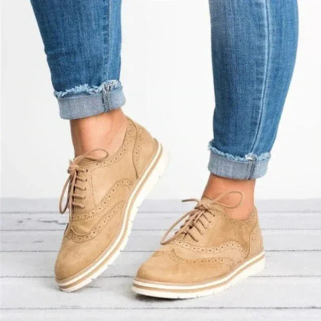 Brogues Flat Sole Shoe Ladies