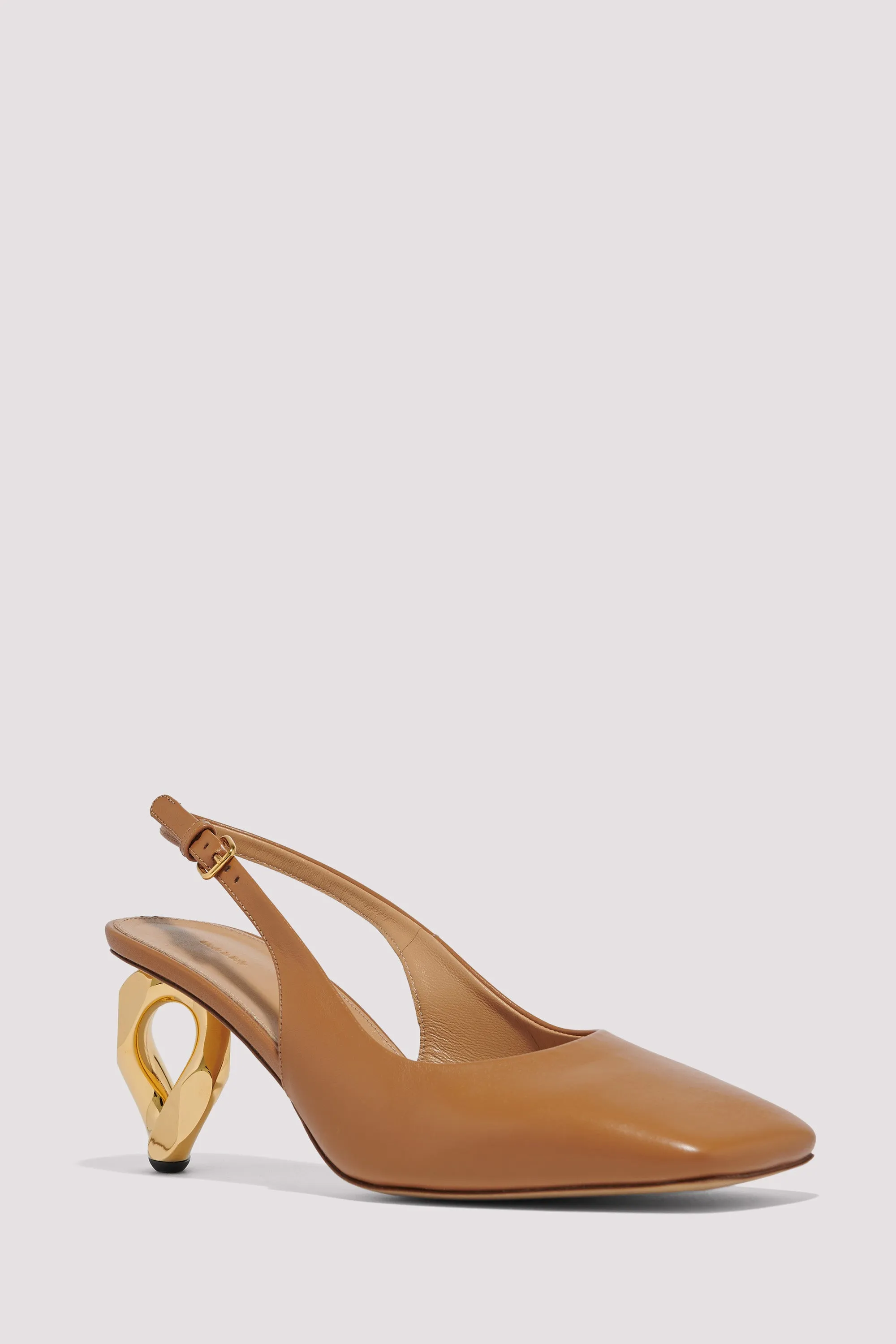 Brown 80 Chain Heel Pumps