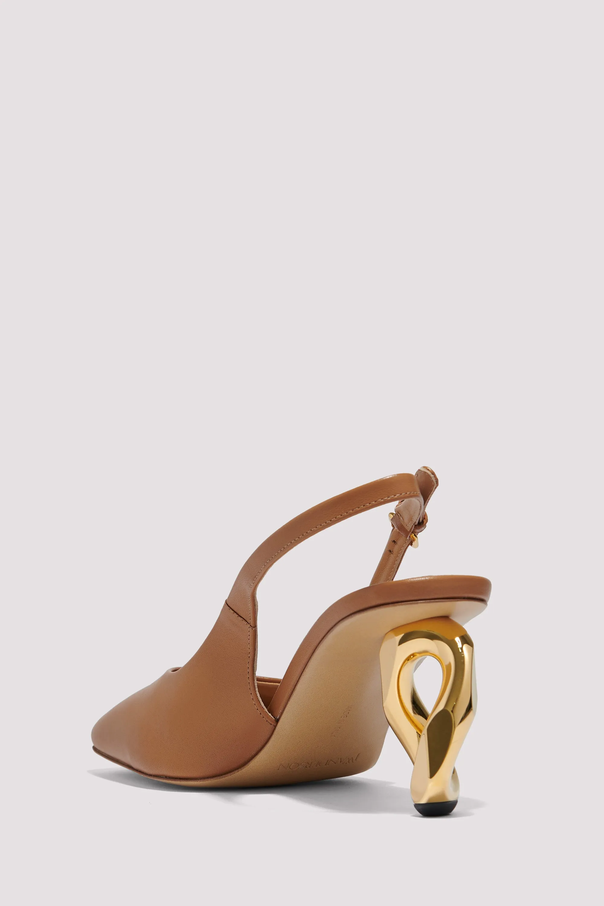 Brown 80 Chain Heel Pumps