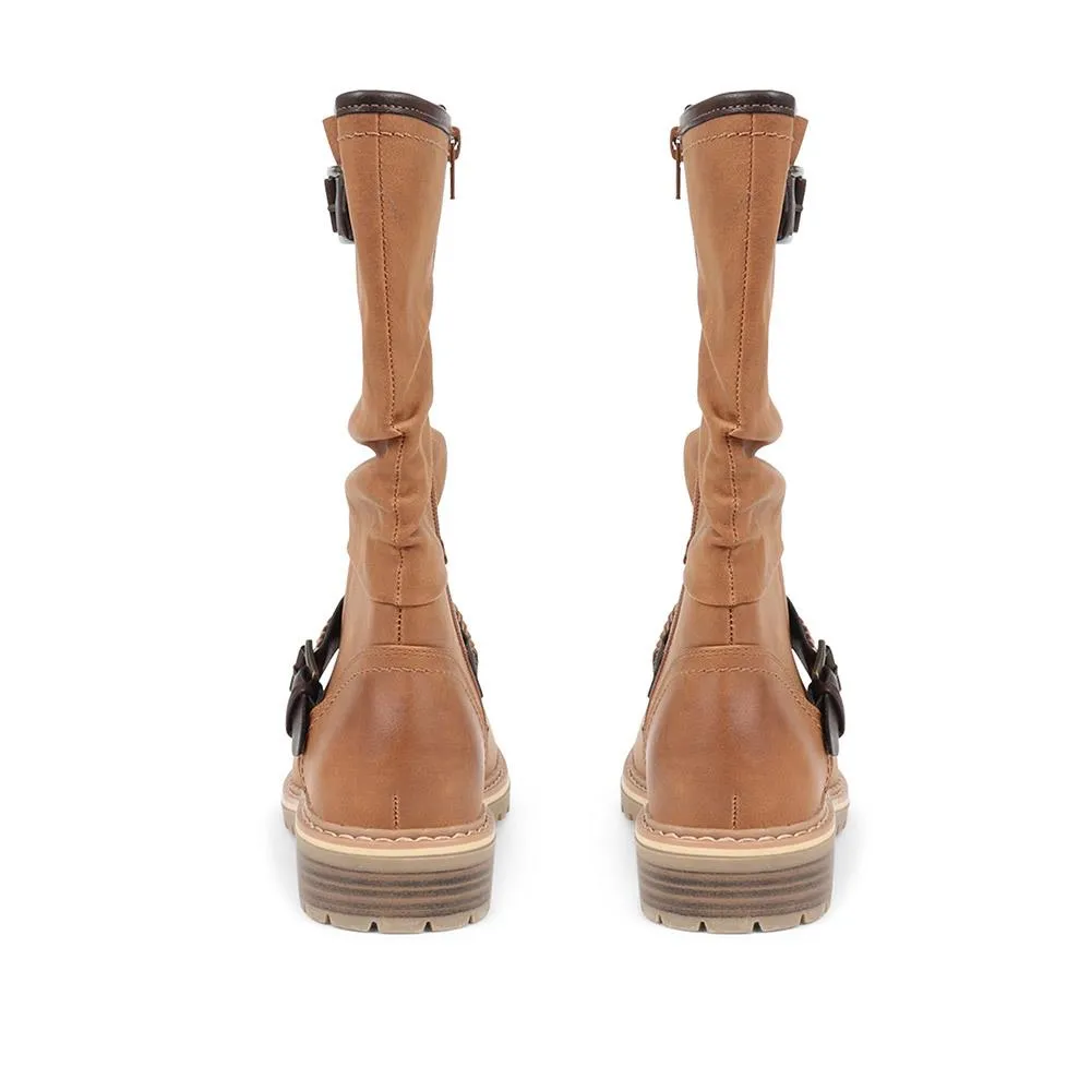 Buckle Mid Calf Boots - TELOO38009 / 324 493