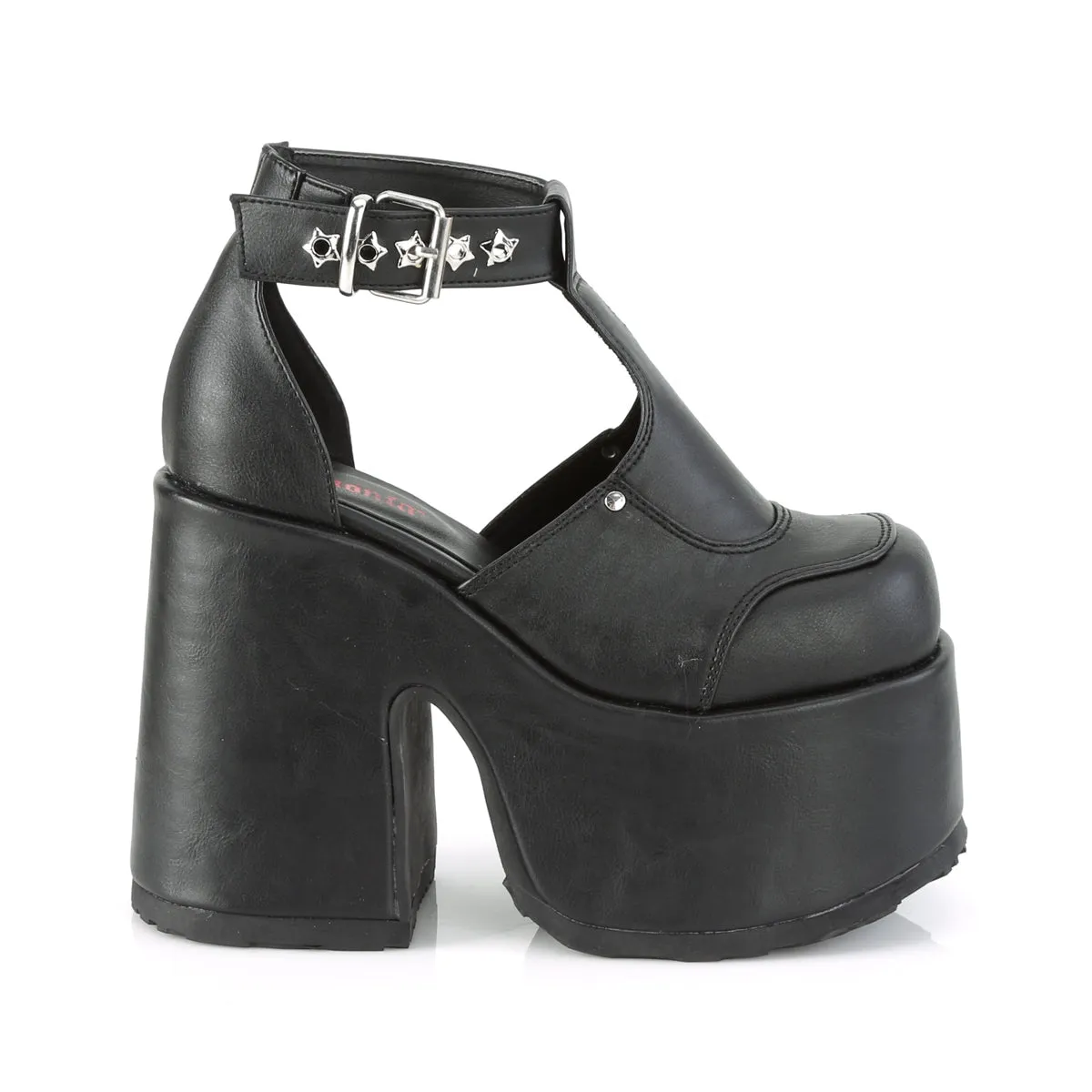 CAMEL-103 DemoniaCult Black Vegan Leather Sexy Women's Sandals (Alternative Footwear)