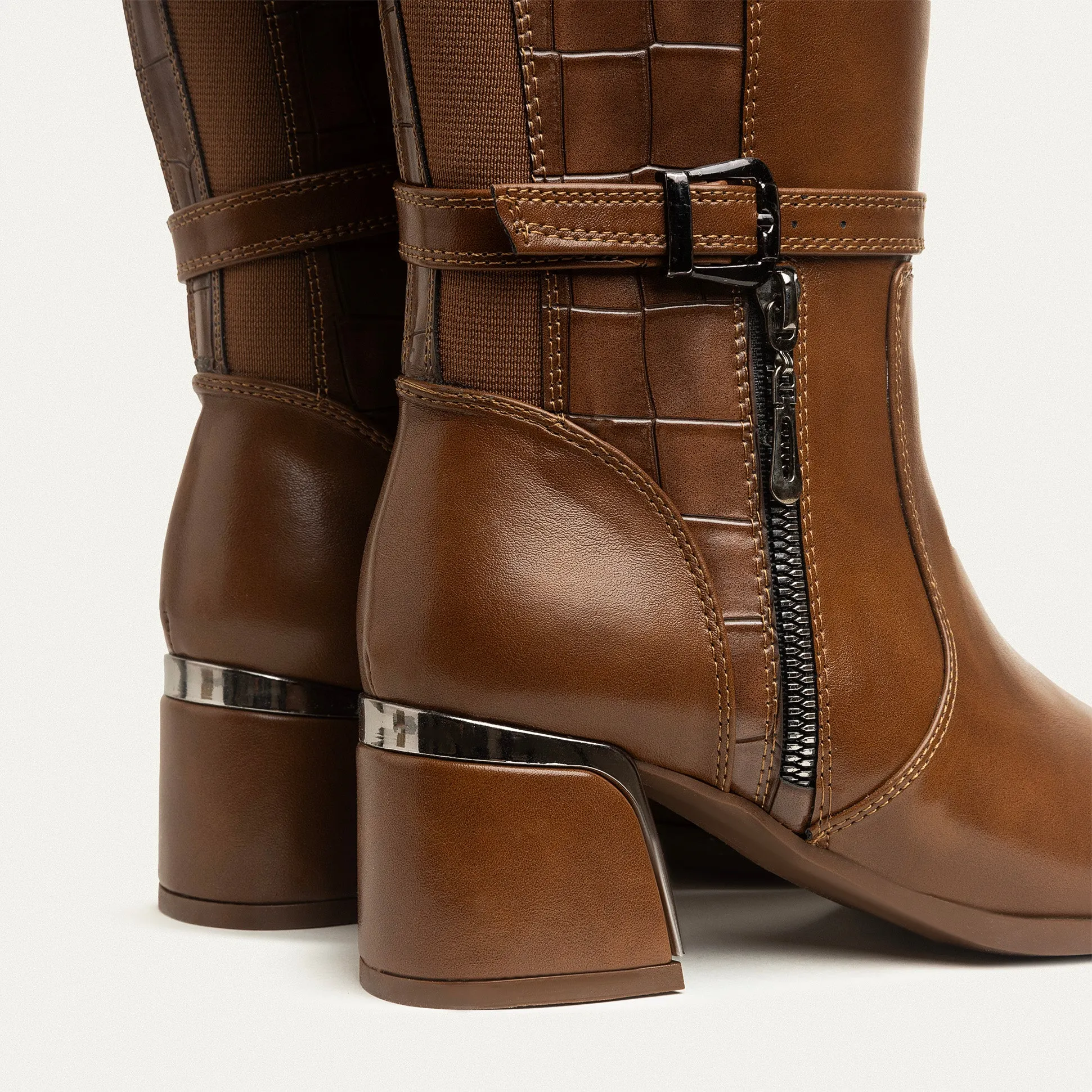 Chic Knee-High Boots with Side Zipper - Havan