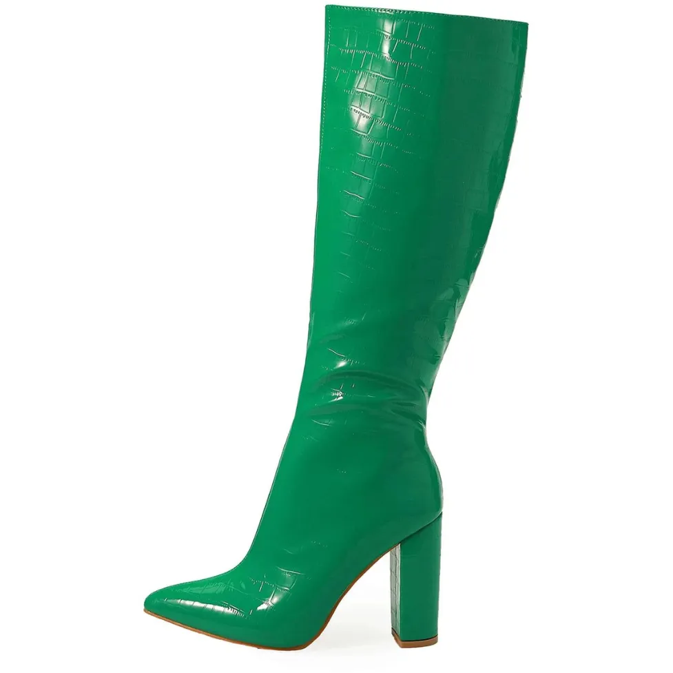 Chic Print Knee High Boots