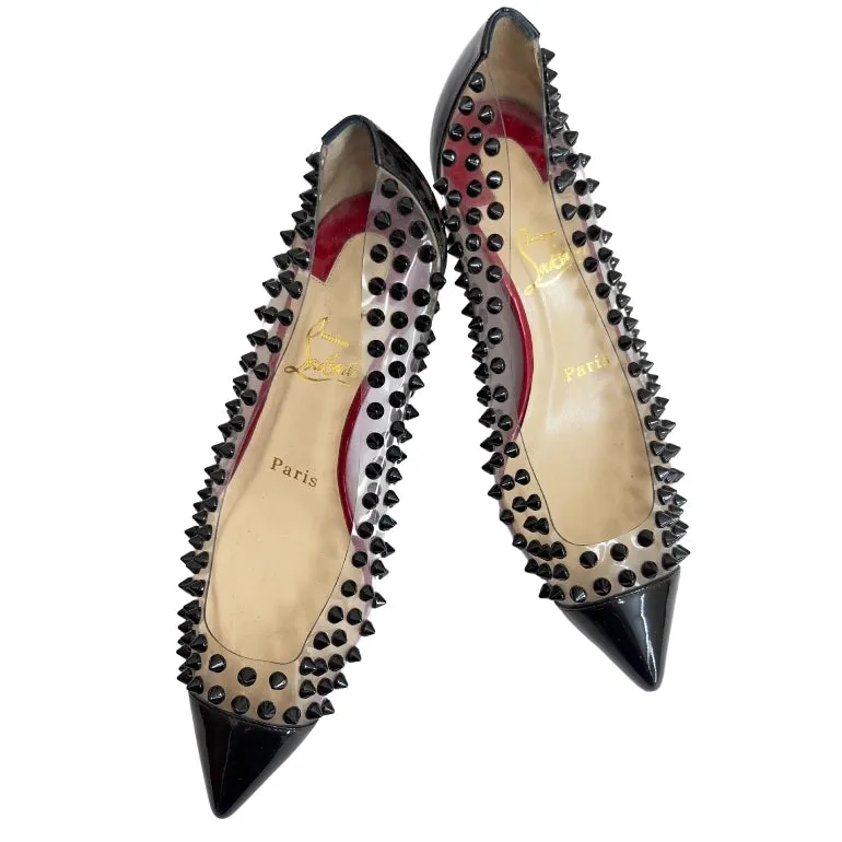 Christian Louboutin Patent Leather and PVC Spike Pumps