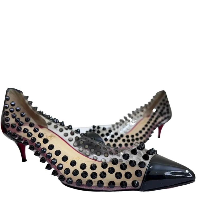 Christian Louboutin Patent Leather and PVC Spike Pumps