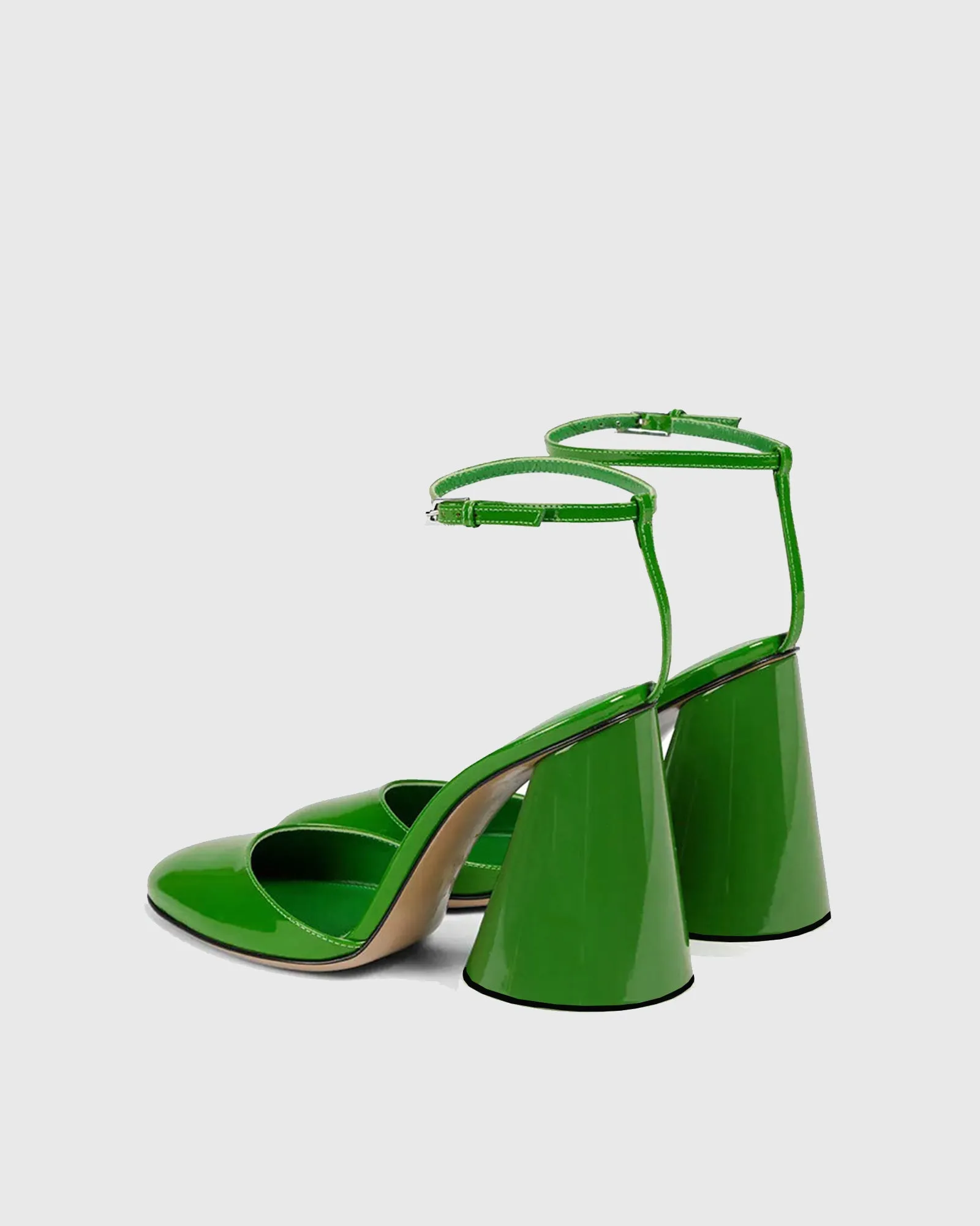 Daria Leather Ankle Strap Pumps In Green