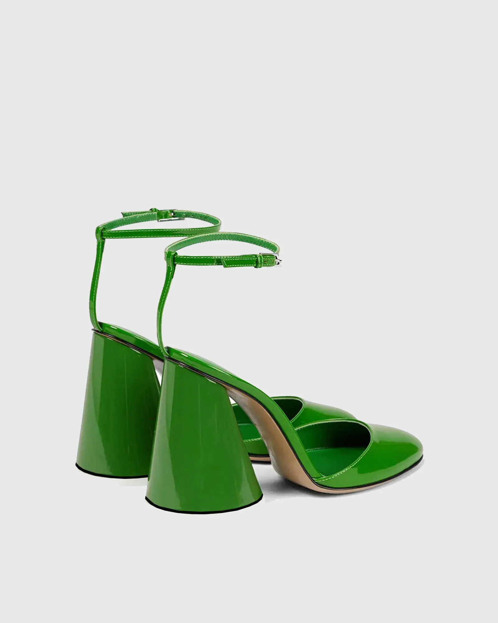 Daria Leather Ankle Strap Pumps In Green