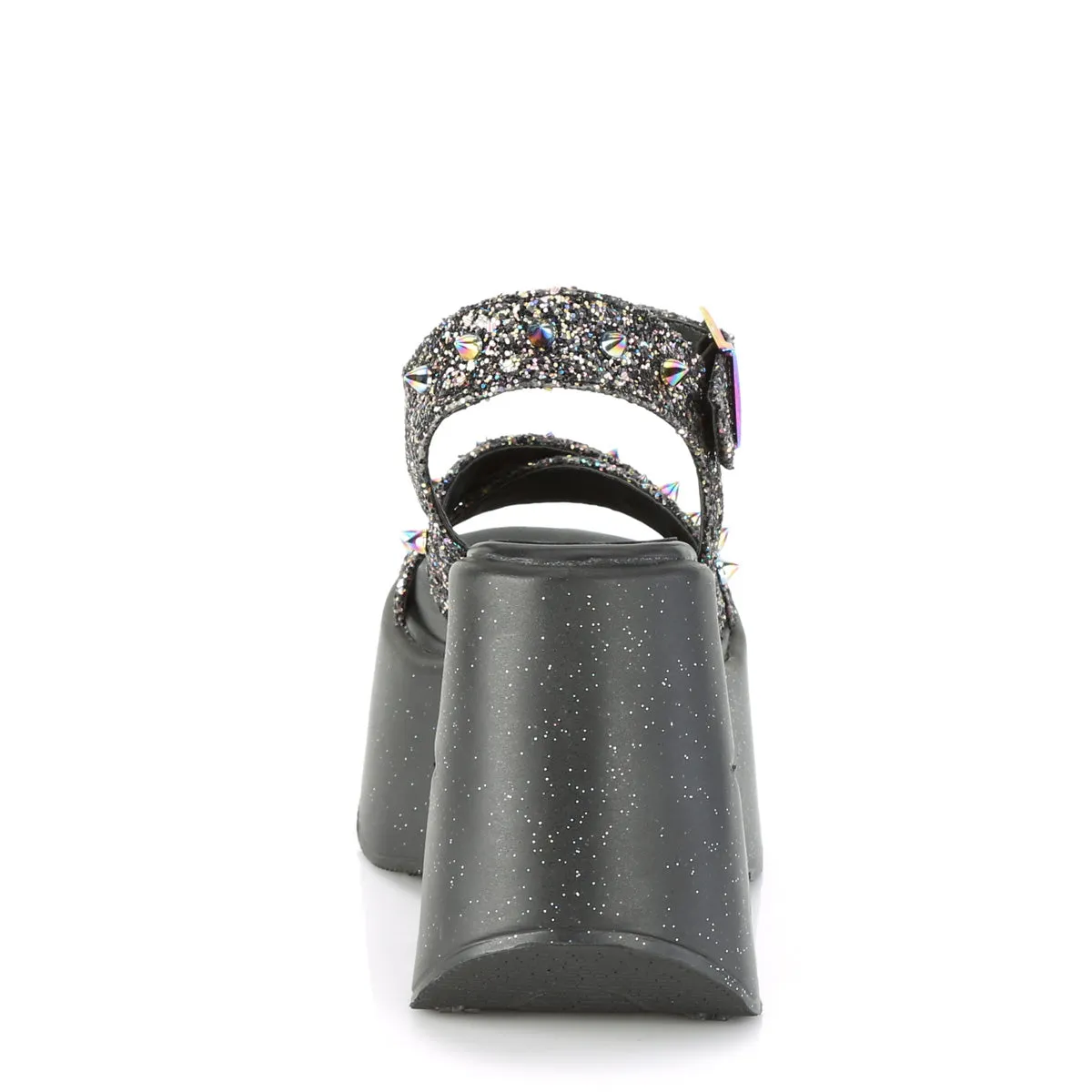 DYNAMITE-02 DemoniaCult Black Glitter Sexy Women's Sandals (Alternative Footwear)