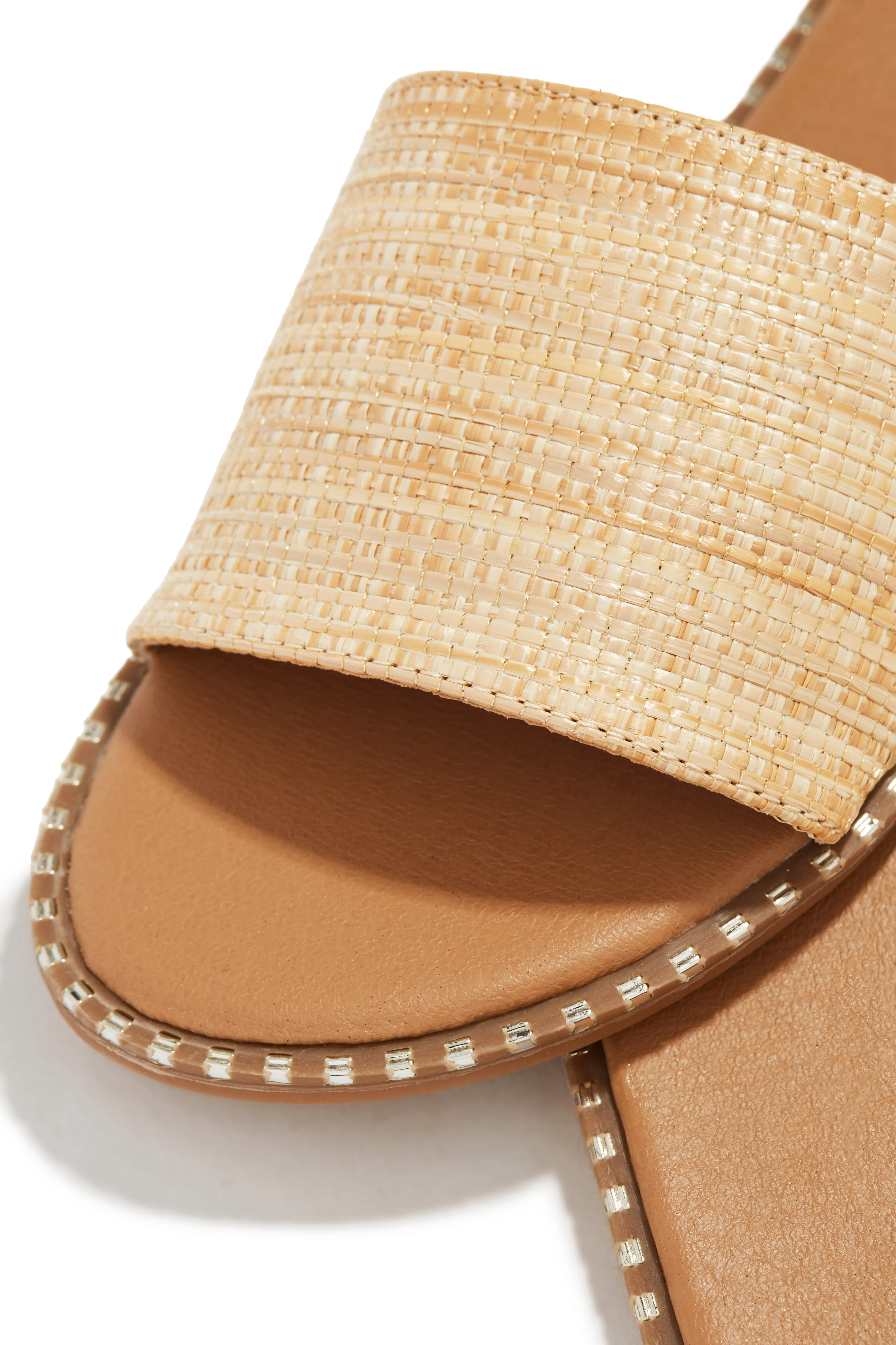 Exotic Summer Slip On Sandals - Natural