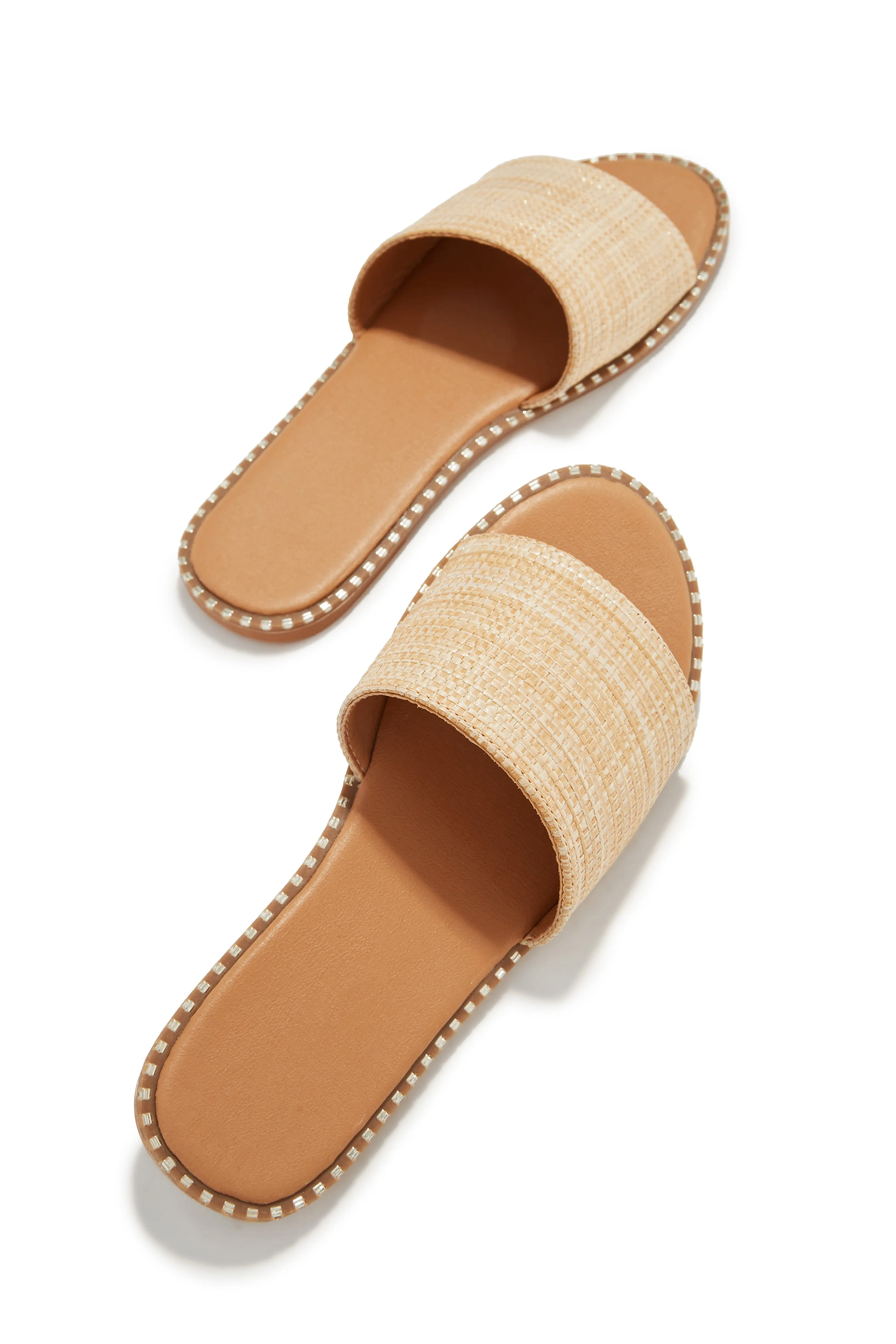 Exotic Summer Slip On Sandals - Natural