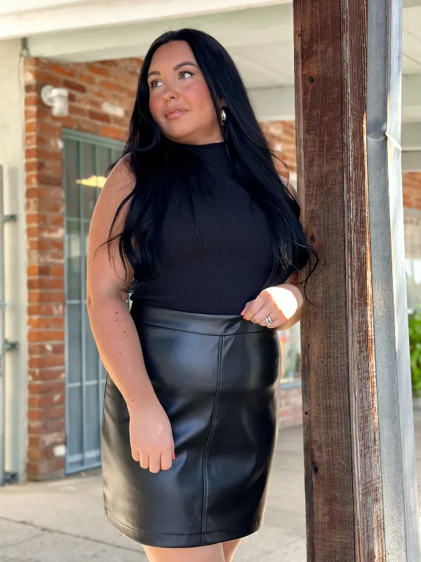 Faux Leather Mini Skirt
