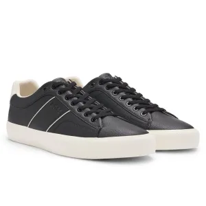 Faux Leather Trainers, Black