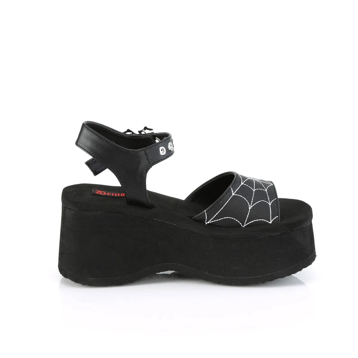 FUNN-10 DemoniaCult Black Vegan Leather Sexy Women's Sandals (Alternative Footwear)