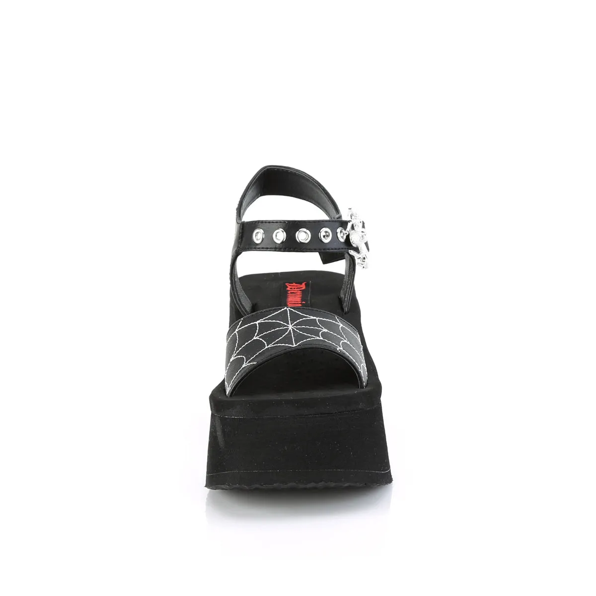 FUNN-10 DemoniaCult Black Vegan Leather Sexy Women's Sandals (Alternative Footwear)