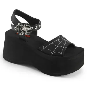 FUNN-10 DemoniaCult Black Vegan Leather Sexy Women's Sandals (Alternative Footwear)