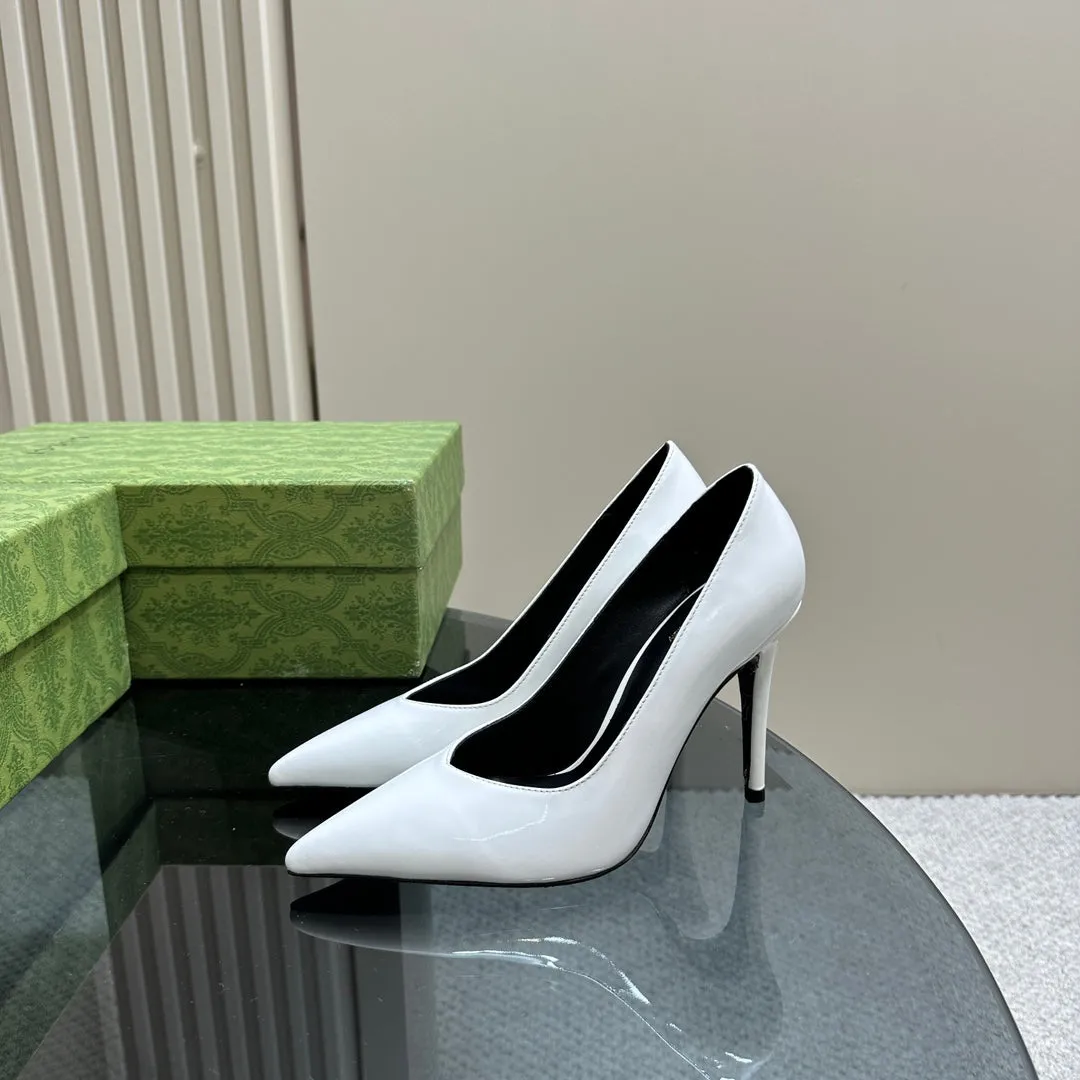 GG 105 HIGH HEEL PUMP WHITE LAMBSKIN