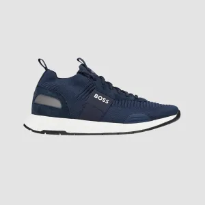 Hugo Boss Lightweight Sporty Sock Trainers in Dark Blue