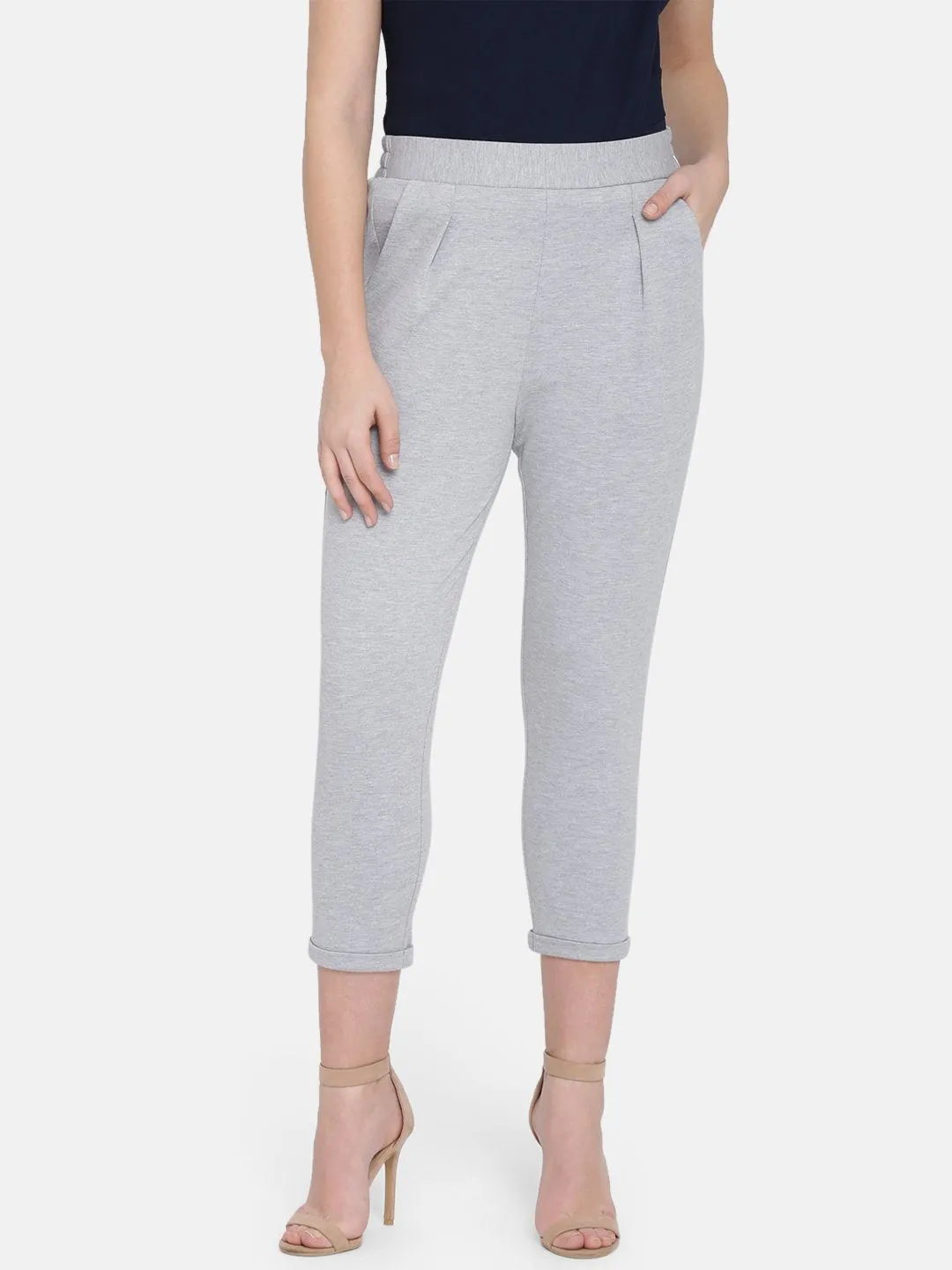 IS.U Grey Pleated Trouser