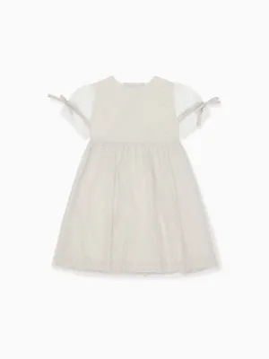 Ivory Polka Dot Violetta Tulle Girl Dress