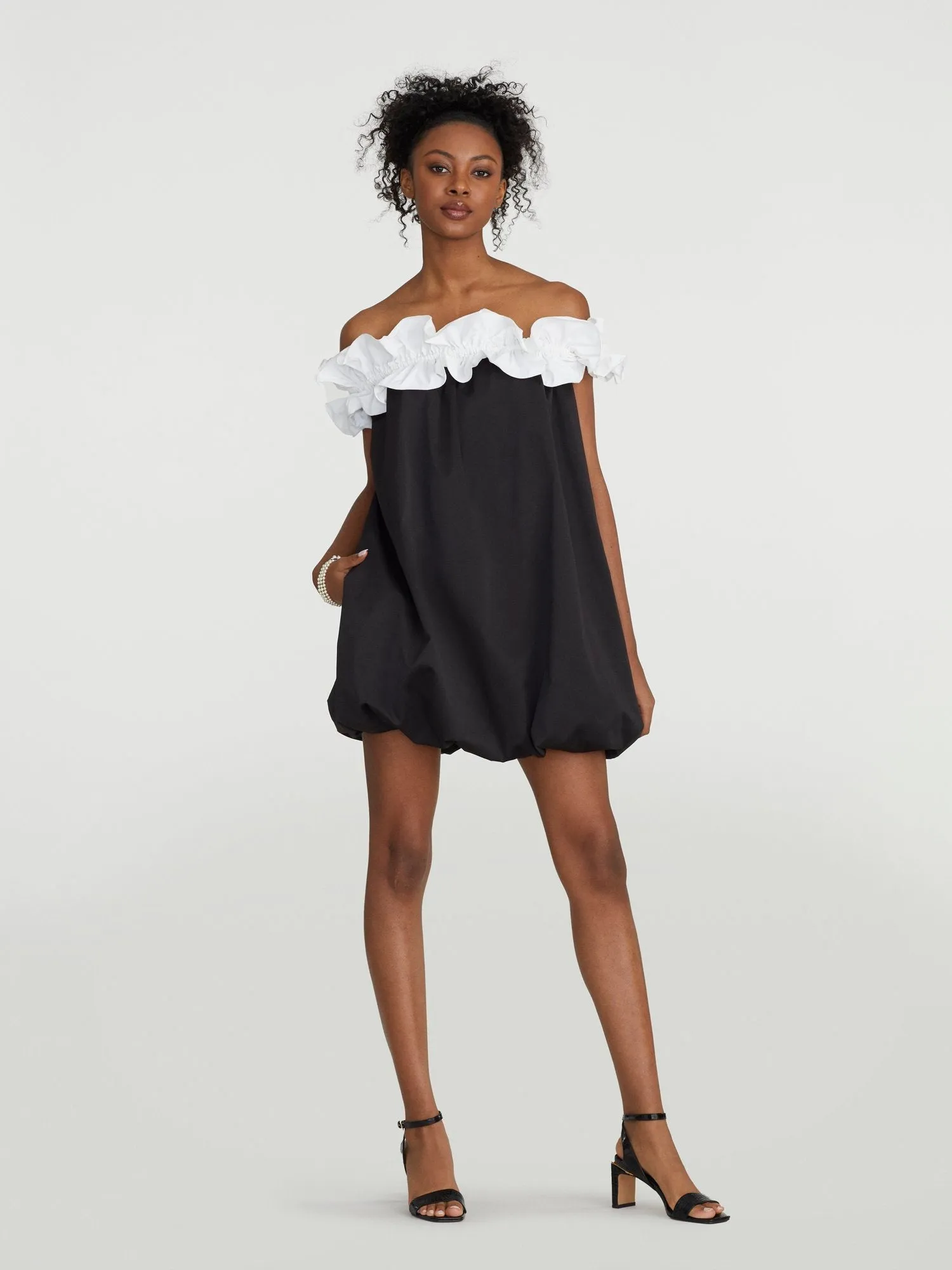 Jahzara Off-The-Shoulder Bubble Dress