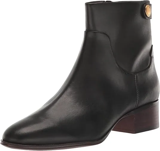 Jessica Black Leather Franco Sarto Ankle Boots