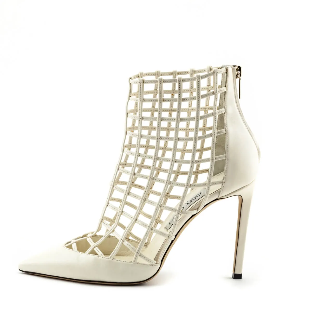 Jimmy Choo White Leather Cage Pumps Size 9 | EU 39