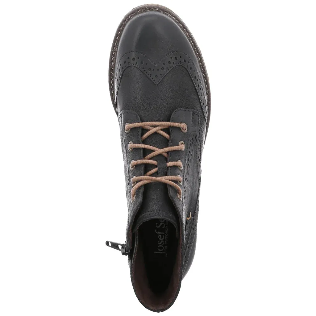 Josef Seibel Women's Sienna 74 Leather Brogue Ankle Boots Black