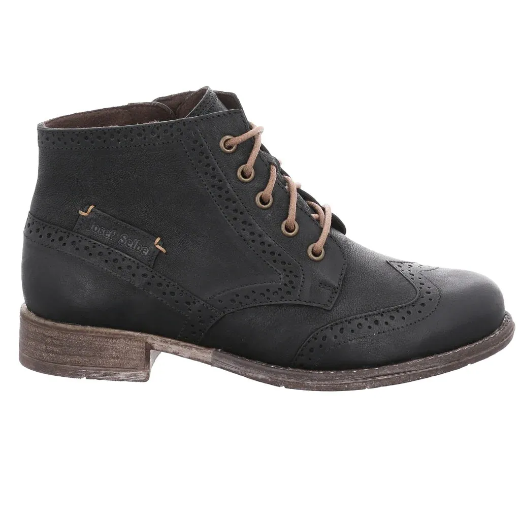 Josef Seibel Women's Sienna 74 Leather Brogue Ankle Boots Black