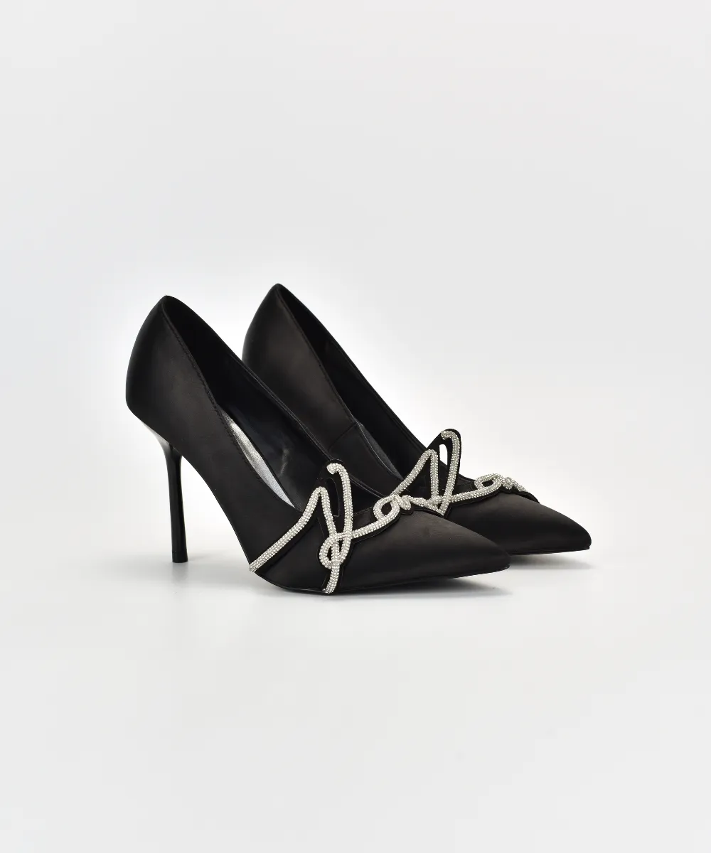 KARL LAGERFELD SARABANDE SIGNIA HEELED PUMPS