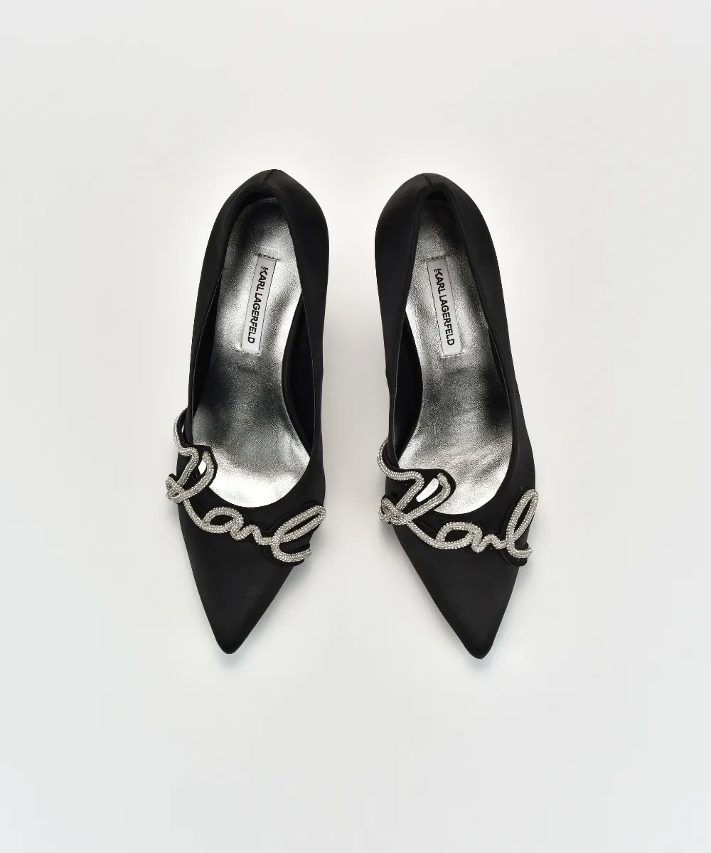 KARL LAGERFELD SARABANDE SIGNIA HEELED PUMPS