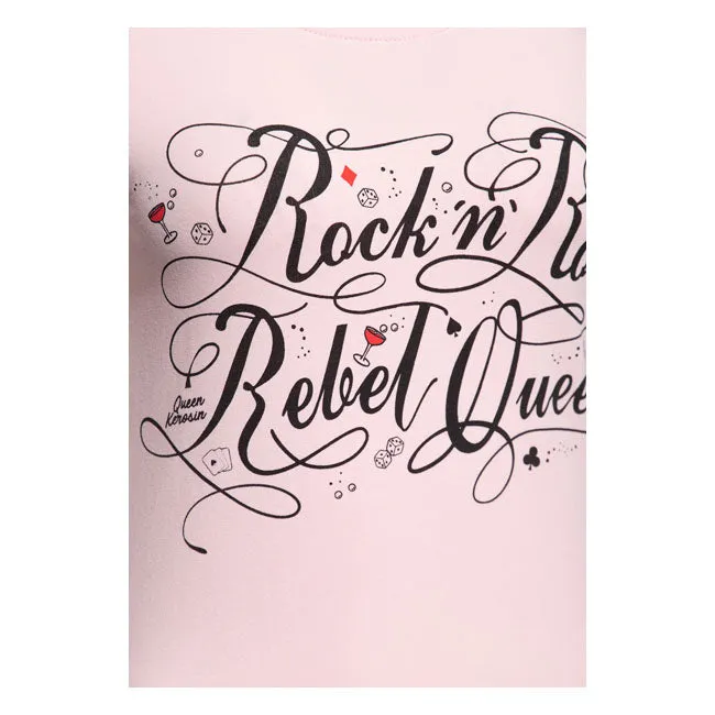 King Kerosin Queen Kerosin Rock'N Roll Queen Ladies T-Shirt Pink