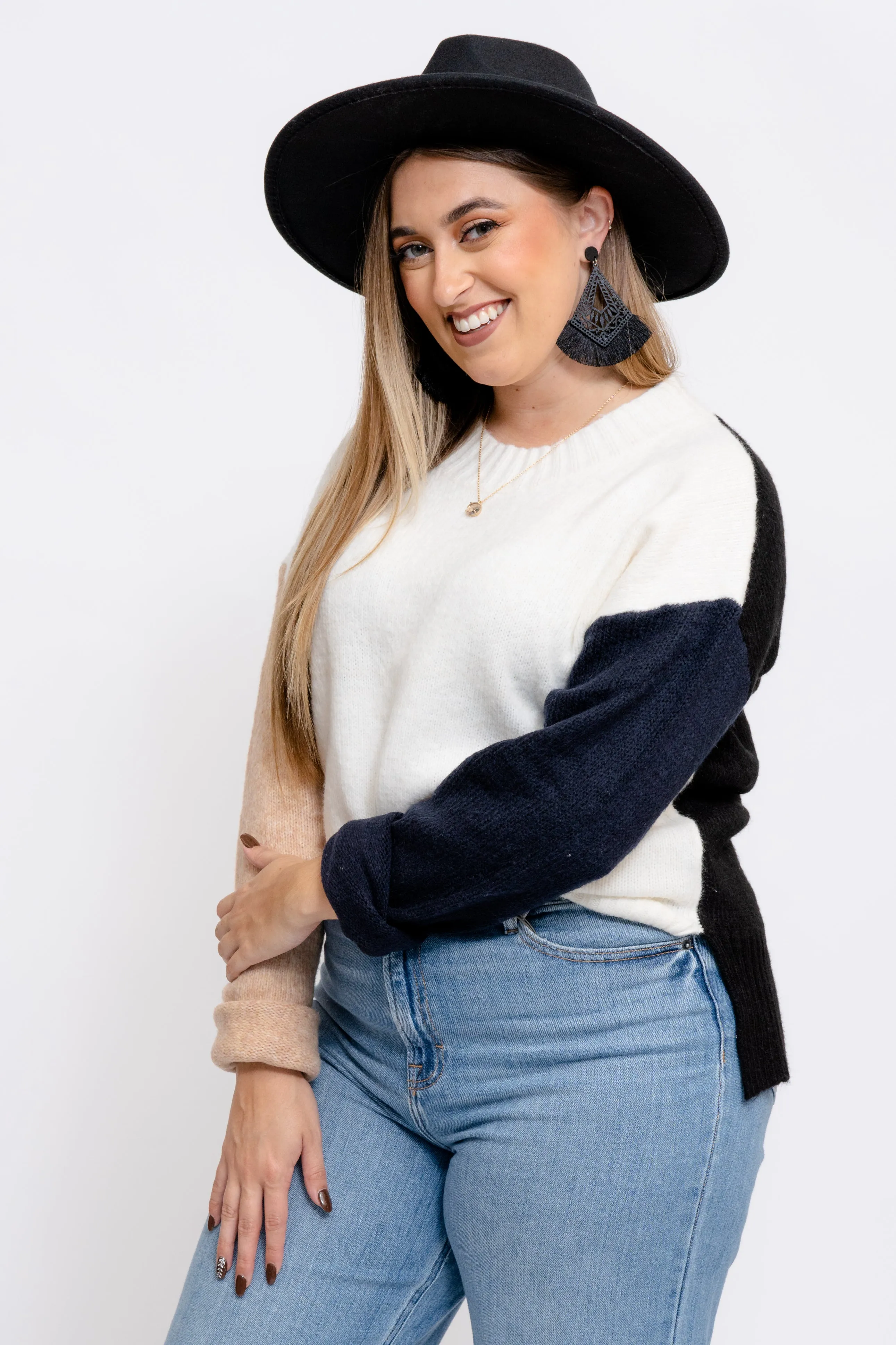 Leah Color Block Sweater