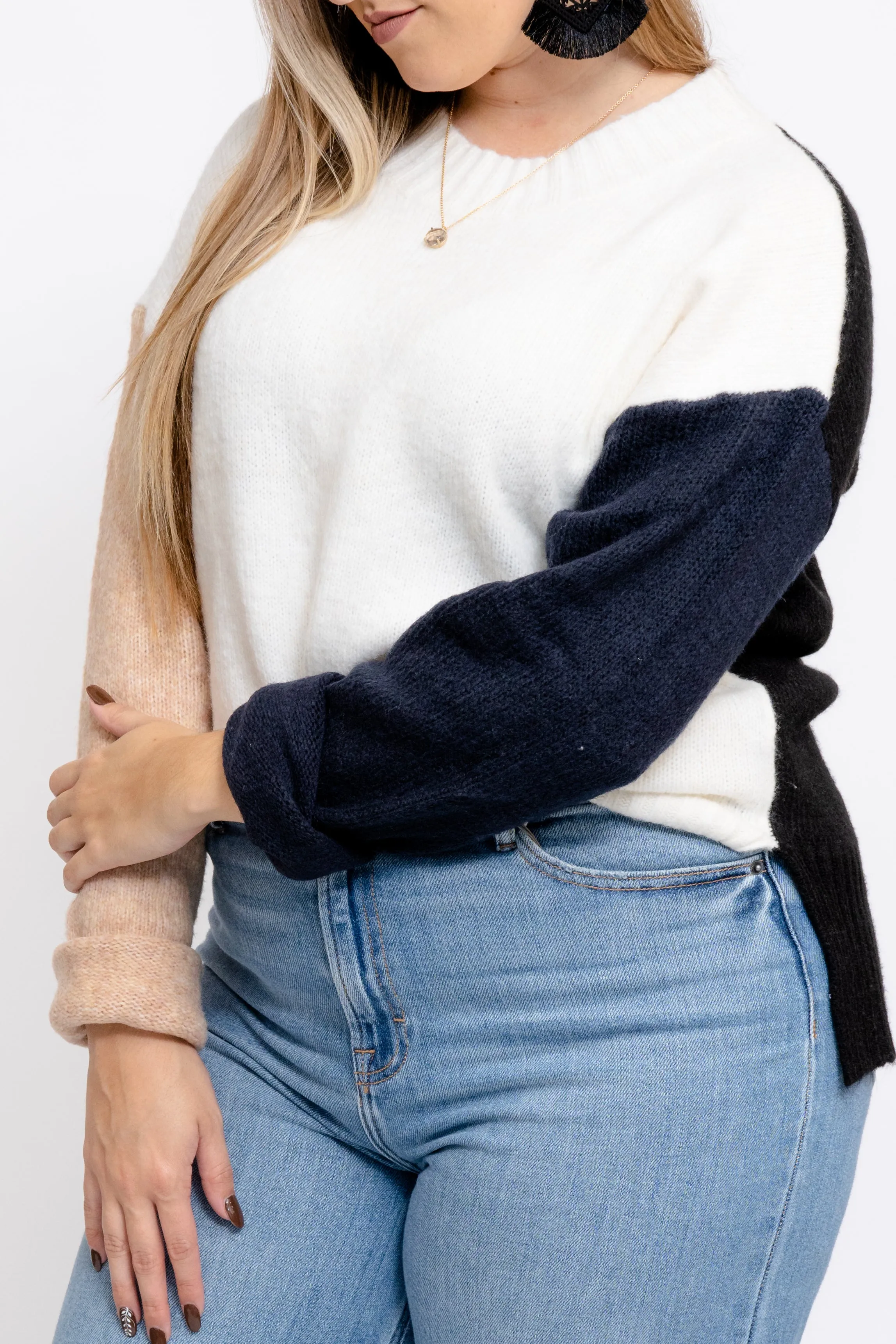 Leah Color Block Sweater