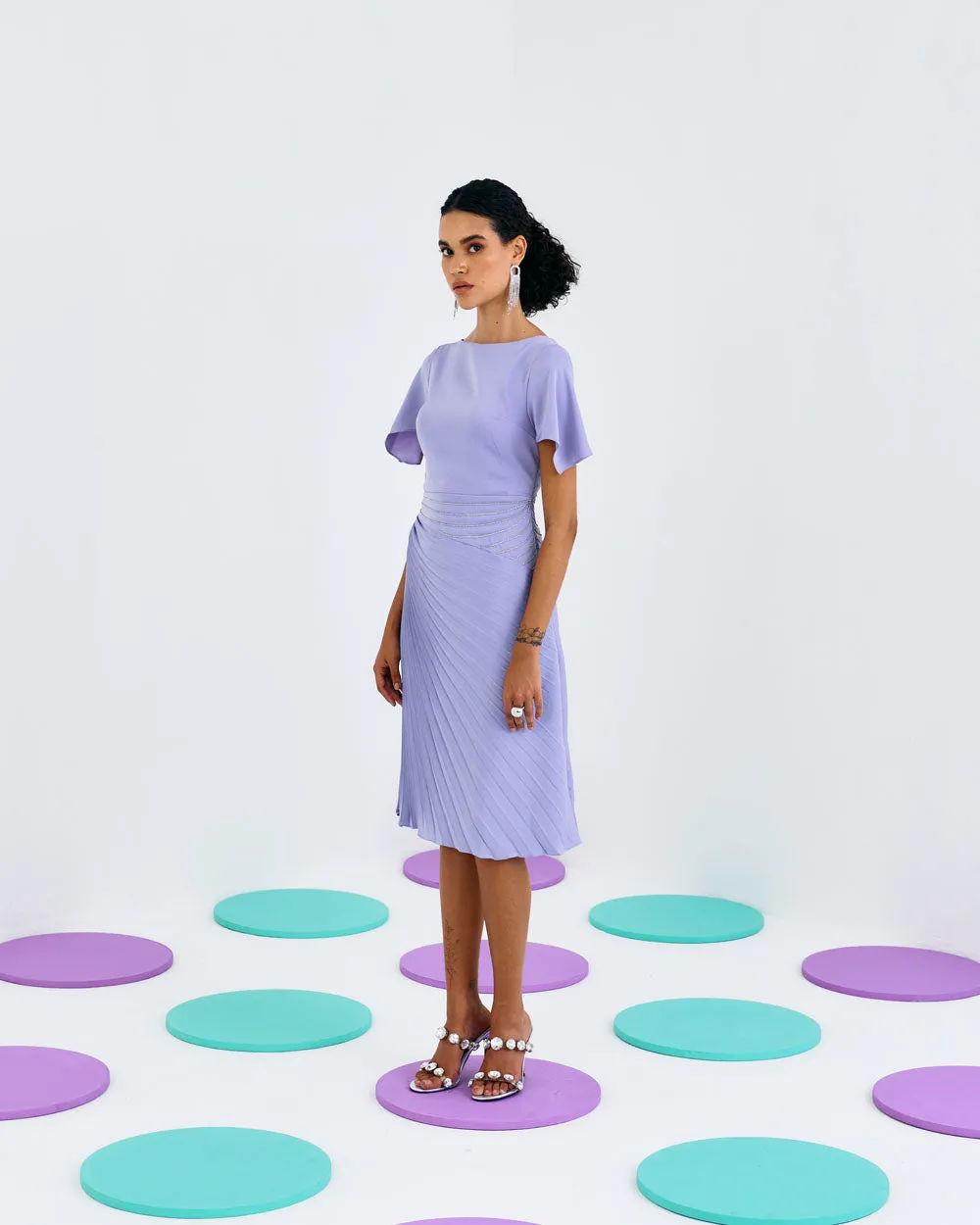 Lilac Timeless Pleated Dress