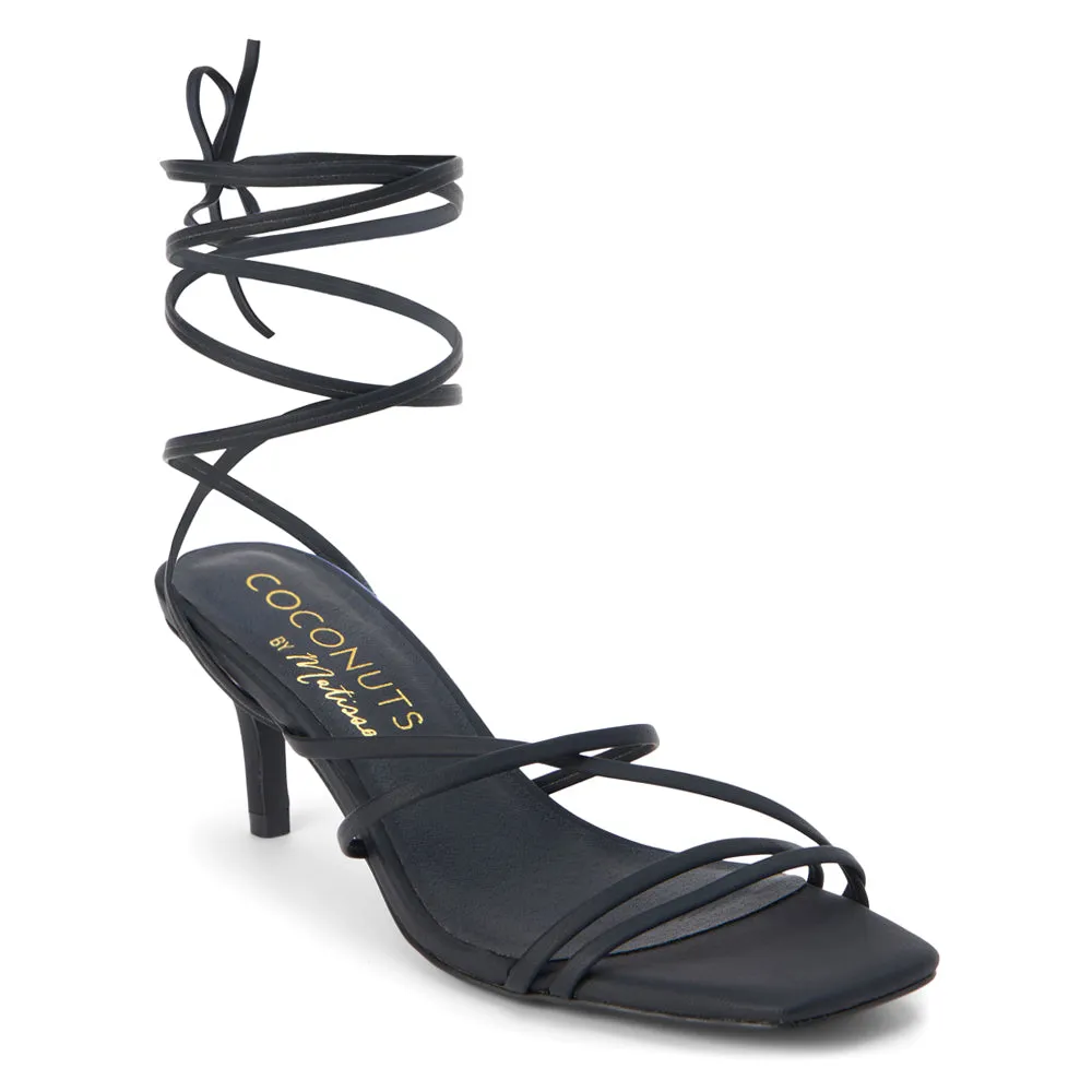 Lilly Square Toe Lace Up Wrap Pumps
