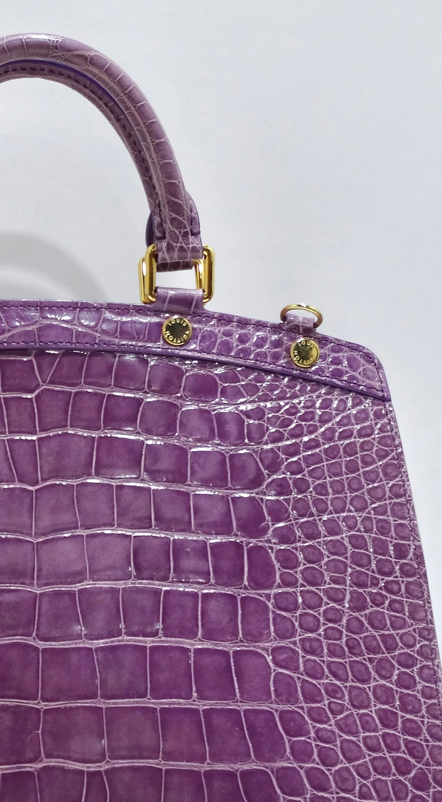 Louis Vuitton Purple Exotic Crocodile Brea Handbag