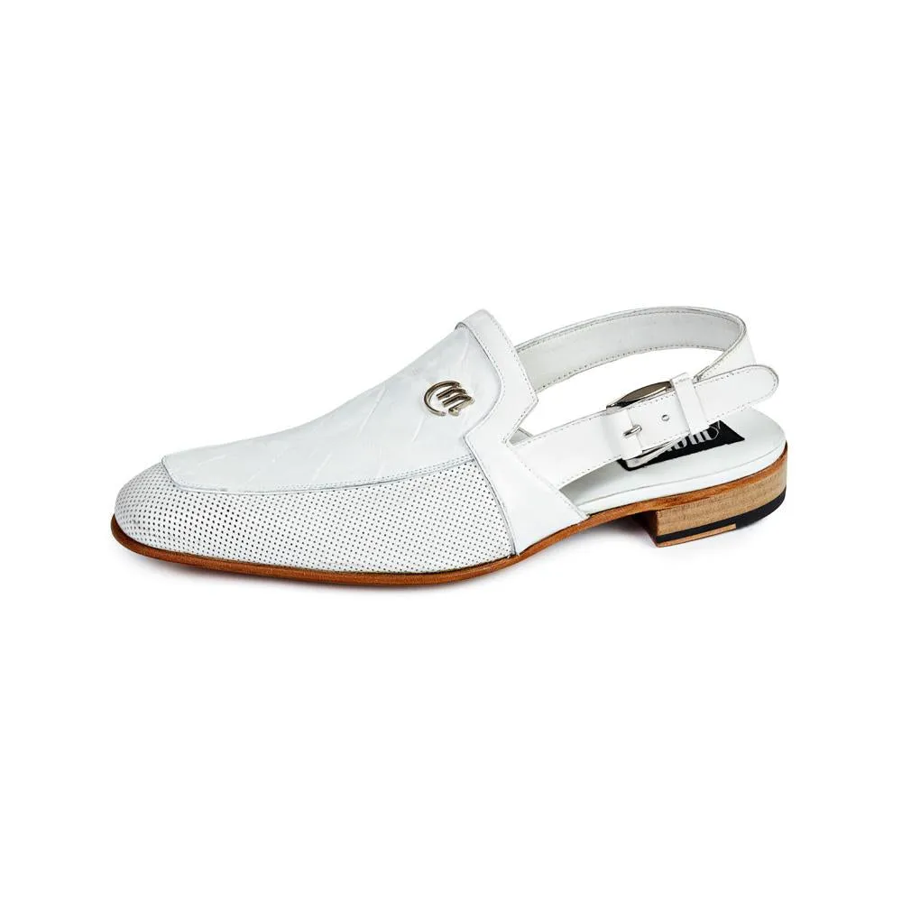 Mauri 4798 Men's Shoes White Body Exotic Alligator & Calf-skin leather Sandals (MA4514)