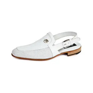Mauri 4798 Men's Shoes White Body Exotic Alligator & Calf-skin leather Sandals (MA4514)