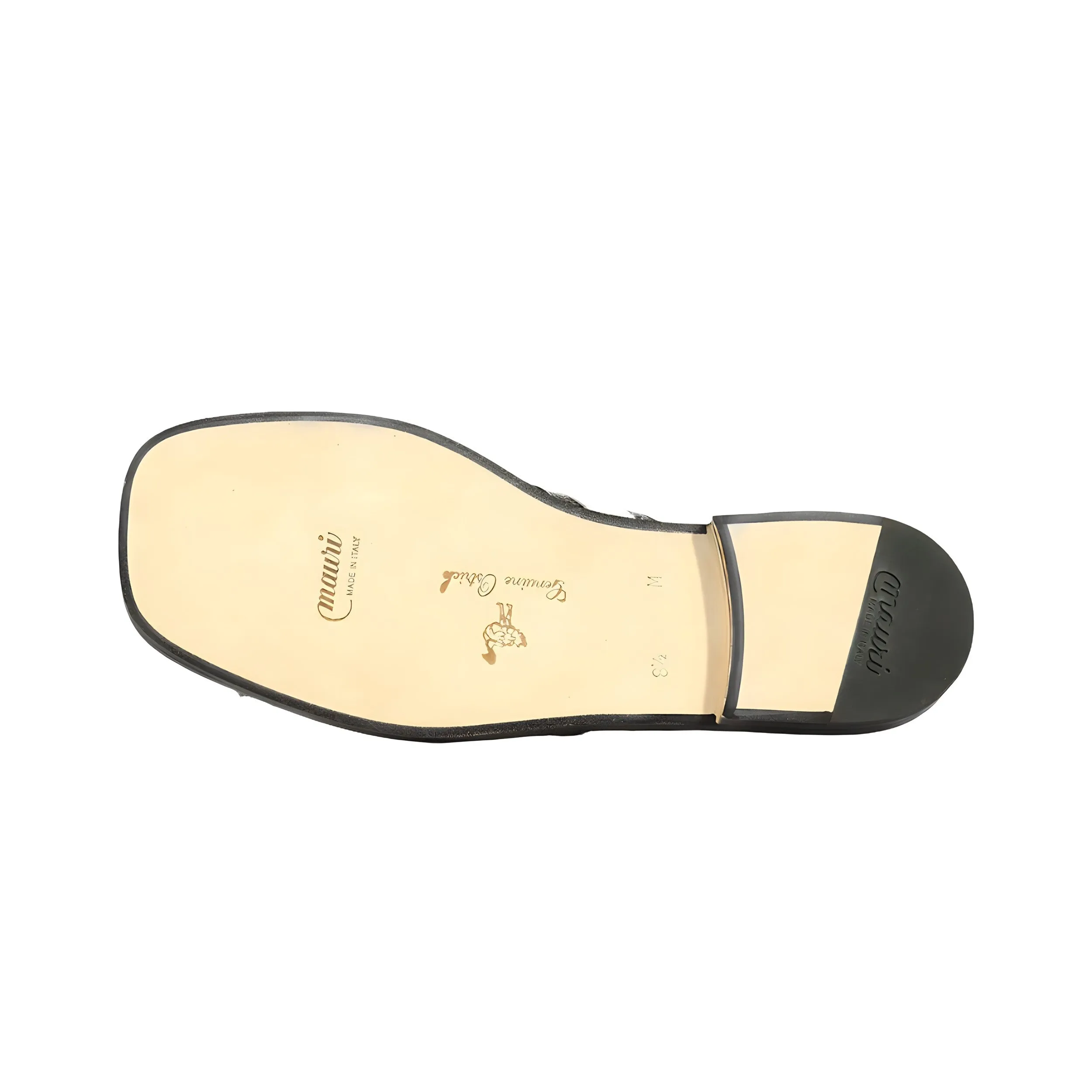 Mauri 5068 Sarasota Men's Shoes Black & White Exotic Ostrich Sandals (MAS5116-B)