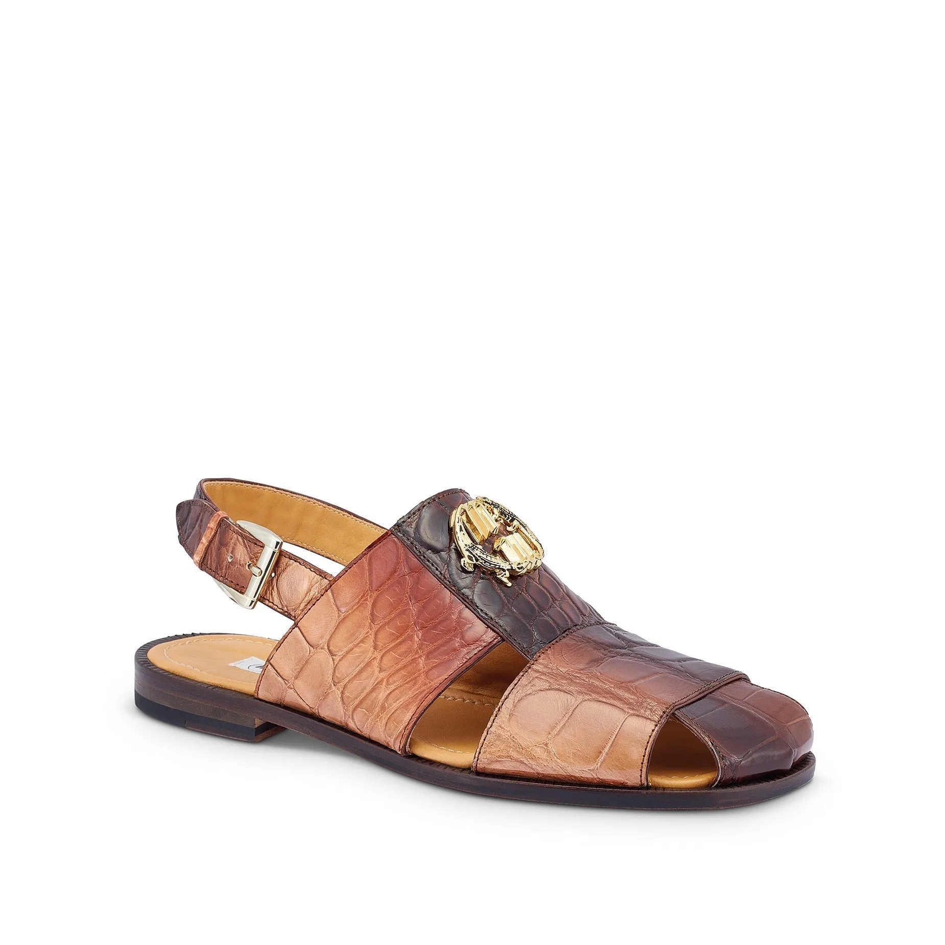 Mauri 5126 Hydro Men's Shoes Multi-Brown & Cream Exotic Alligator Sandals (MA5430)