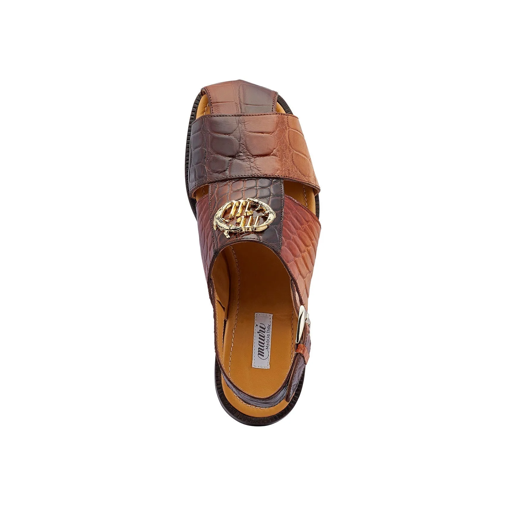 Mauri 5126 Hydro Men's Shoes Multi-Brown & Cream Exotic Alligator Sandals (MA5430)