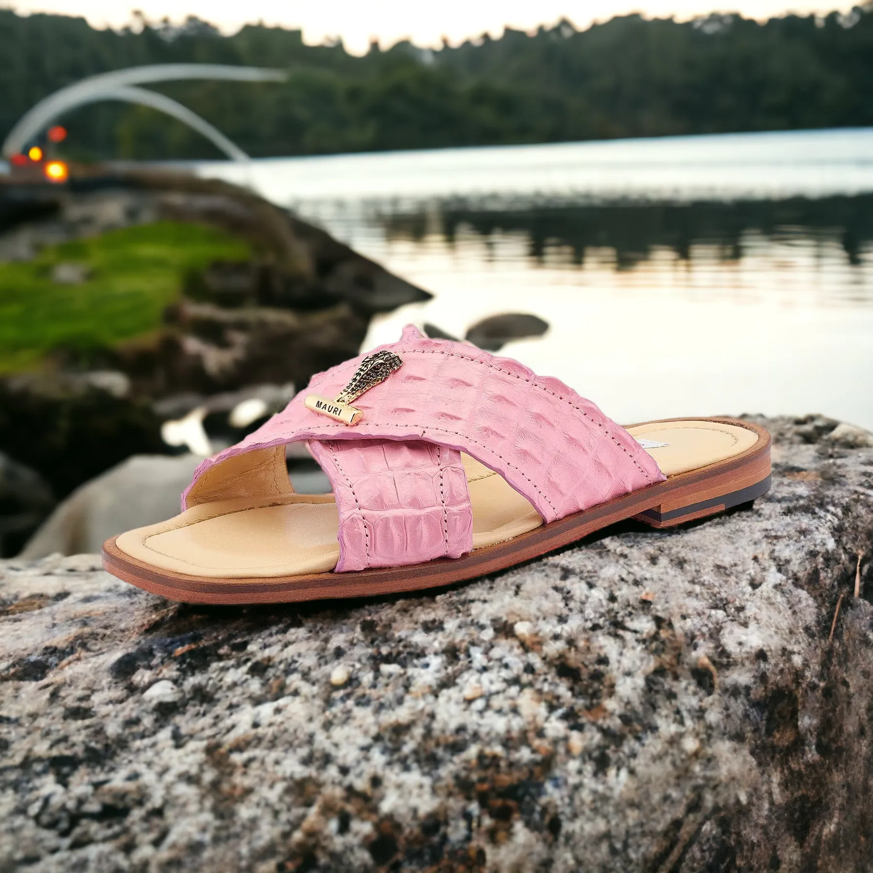Mauri Pink Coral 5134 Men's Shoes Taste of Berry Exotic Hornback Casual Sandals (MA5515)