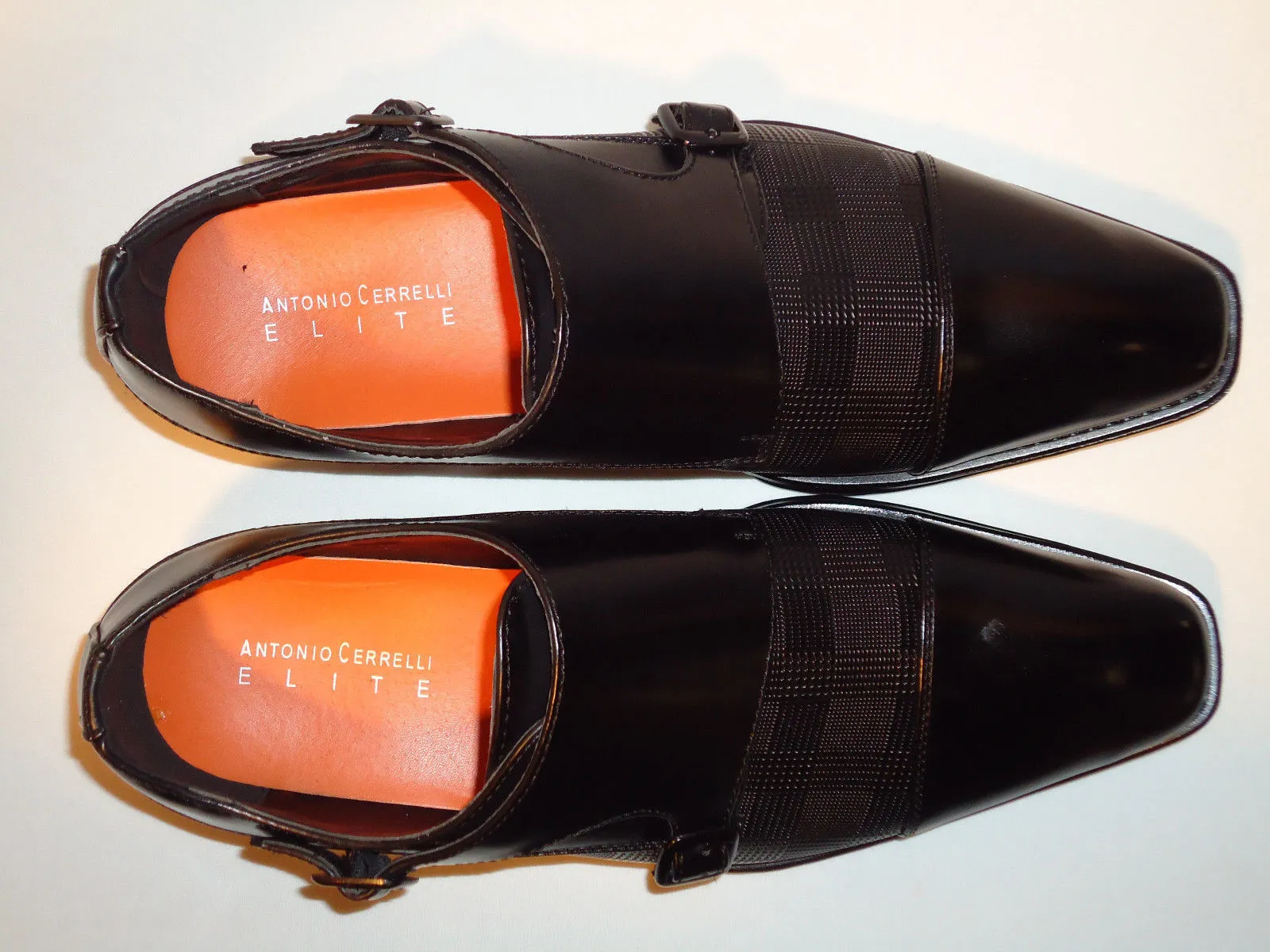 Mens Black Dress Shoes Loafers Elegant Double Buckle Antonio Cerrelli 6670