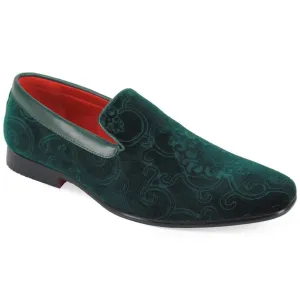 Mens Hunter Green Raised Baroque Velvet Dress Loafers Shoes After Midnight 6910 S