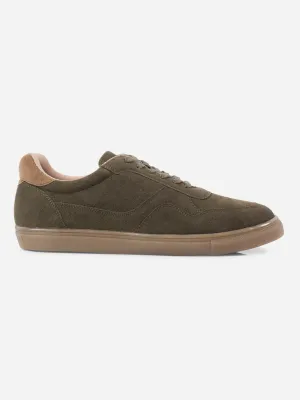 Men's Olive Suede Smart Casual Lace Up (IX2147)