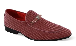 Mens Salmon Blush Corduroy Velvet Loafers Dress Shoes After Midnight 6946 S