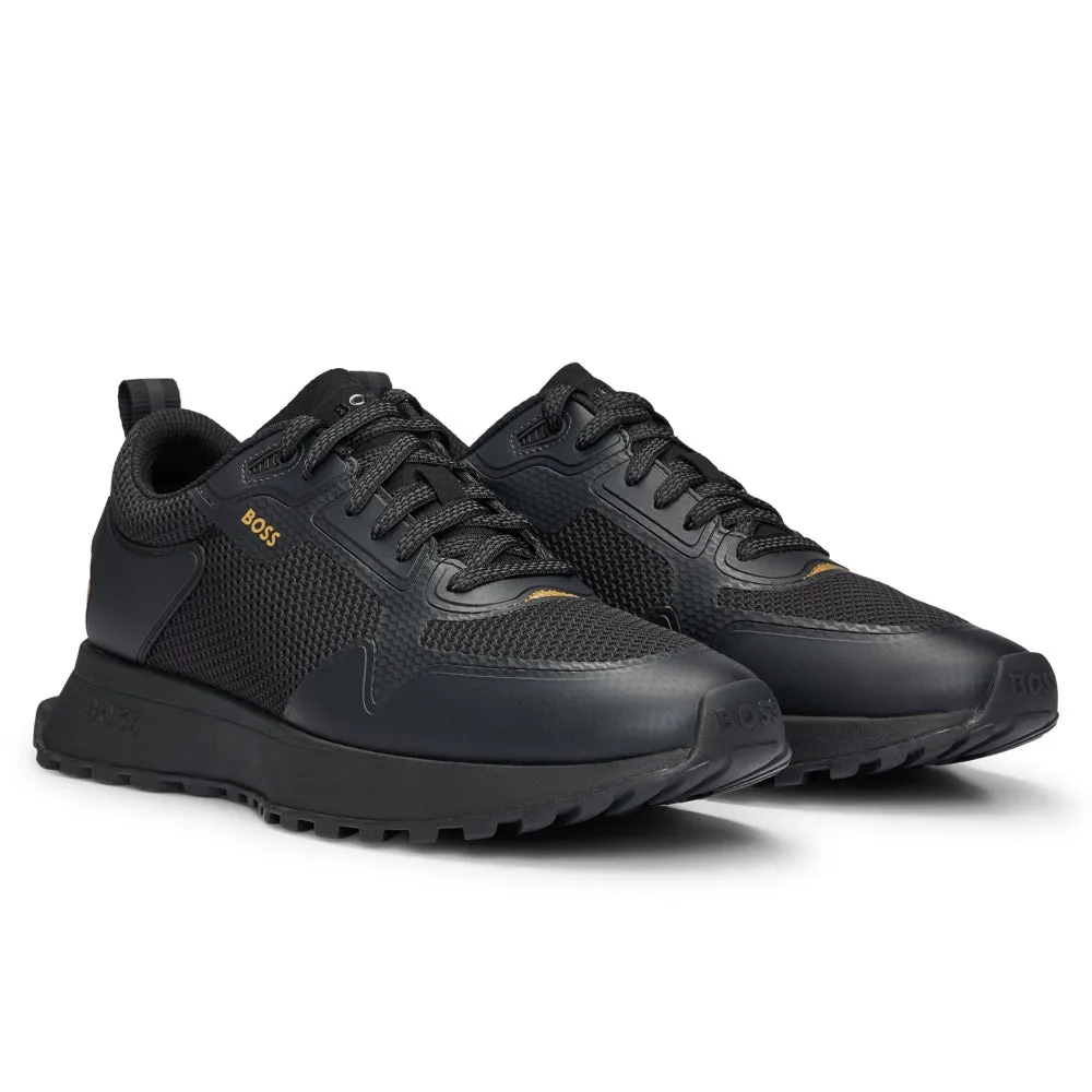 "Jonah" Runner Mixed-Material Trainers, Black